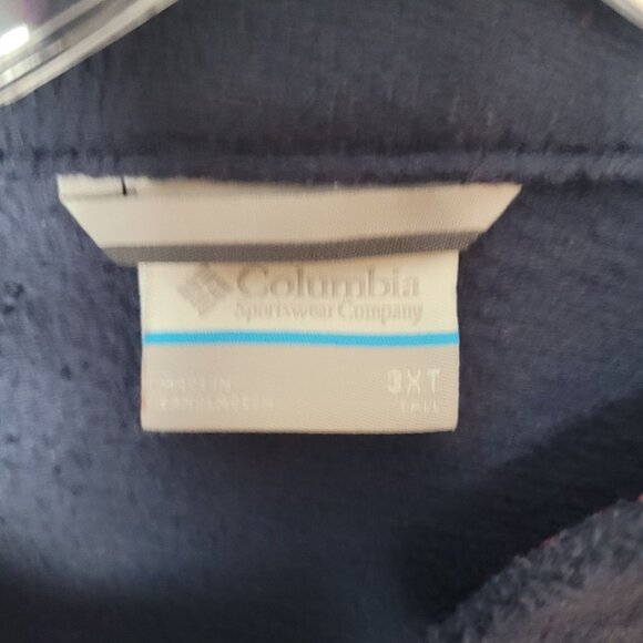 Columbia Navy Blue Mens Full-Zip Fleece Jacket 3XT Tall Size Warm & Soft Outerwe - Picture 4 of 9